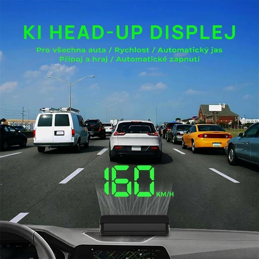 Dravea™ – GPS head-up displej do auta s velkým displejem